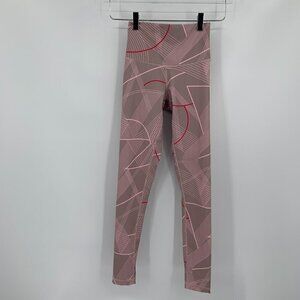 DYI pink gray compression leggings active lines woman XS